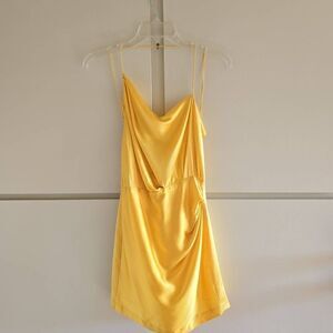 THE SEI Yellow silk halter minidress, NWOT, XS